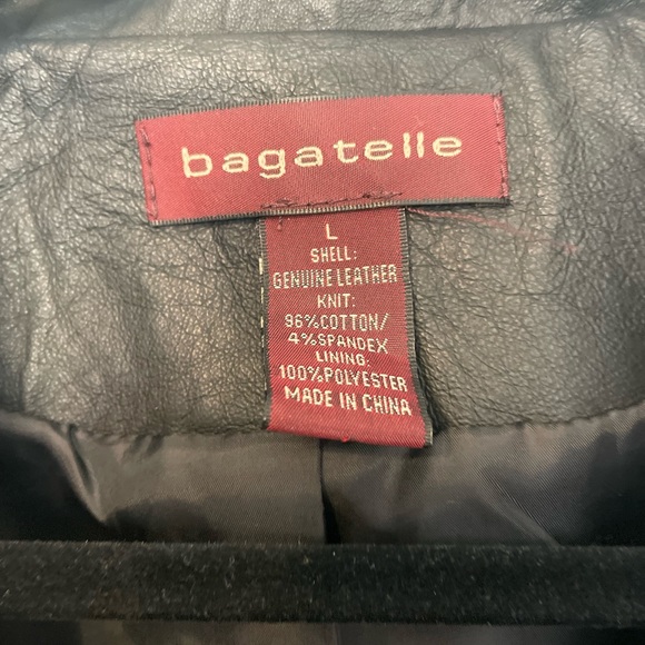 Bagatelle Drape Leather Jacket with Asymmetrical Closure - Picture 7 of 7